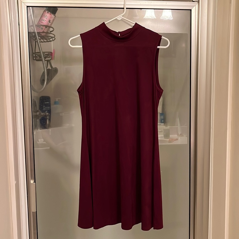 Dark maroon suede dress. Size S.